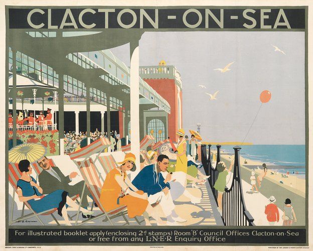 Clacton 1920s railway poster