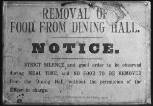Workhouse silence in dining hall